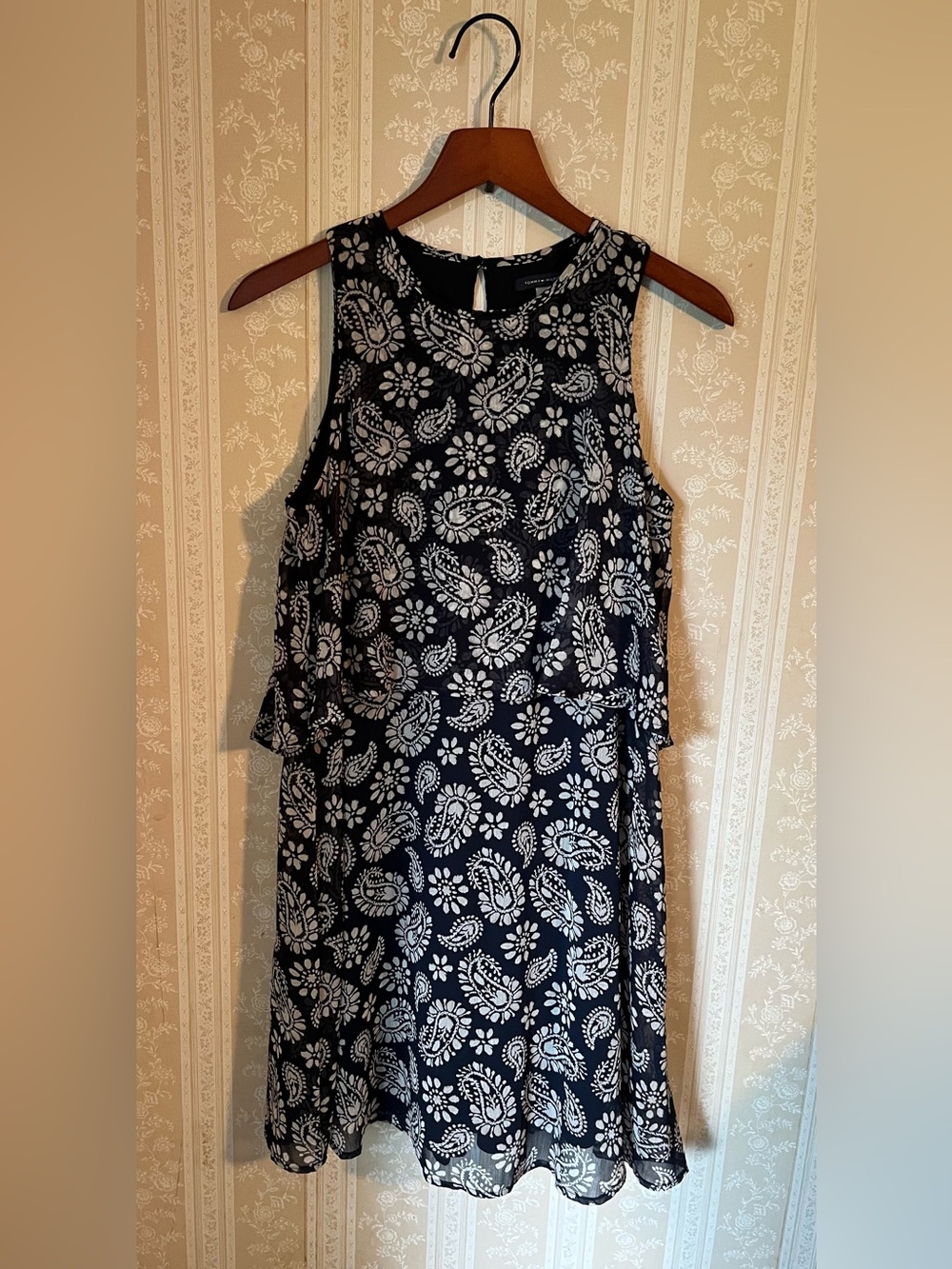 Tommy Hilfiger Navy Paisley-Print Americana Summer Dress - Women’s Size 2